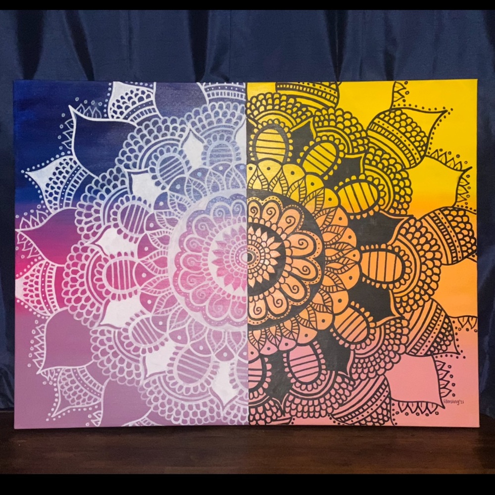 giant homemade art piece ! :) free style paint canvas